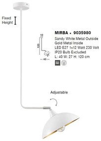 Lustra/Pendul design modern MIRBA alb