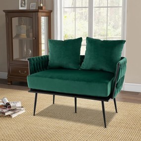 CAV1 - Canapea dubla 109 cm, bancuta, divan, fotoliu, sofa, bancheta, banca living, dormitor, hol - Verde - Negru