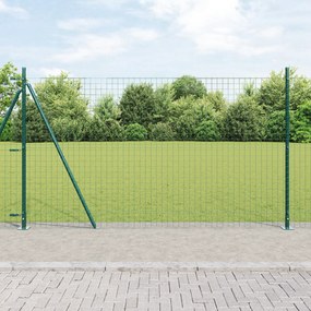 vidaXL Îngrădire cu stâlpi Verde 1.2 x 25 m Oțel