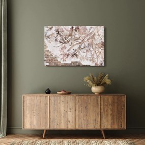 Tablou - Frescă florală pe un perete de cărămidă (90x60 cm)