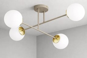 Brilagi - Plafonieră aplicată MILO ECRU 4xE27/60W/230V bej/auriu