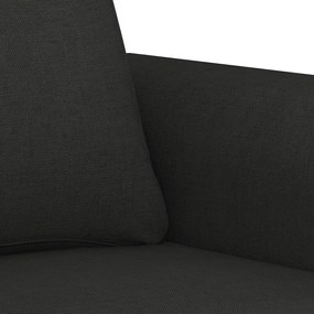 Canapea cu 2 locuri, negru, 120 cm, material textil Negru, 152 x 77 x 80 cm