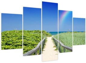 Tablou - Peisaj și curcubeu (150x105 cm)