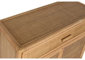 Bufet natur din lemn masiv si rattan, Cajon