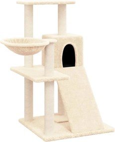 vidaXL Ansamblu de pisici cu stâlpi din funie de sisal, crem, 82 cm