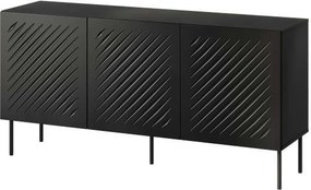 Comoda SIENA, negru, PAL laminat/metal, 151x40x75 cm