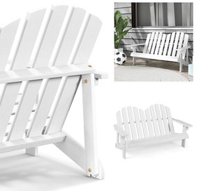 Scaun Adirondack pentru 2 copii, alb