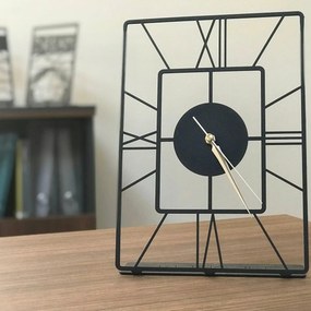 Ceas decorativ Asalet Pod, negru, metal, 20x30 cm