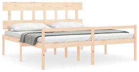 3195436 vidaXL Cadru de pat senior cu tăblie, 200x200 cm, lemn masiv