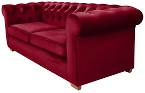 Canapea extensibila Oxford Chesterfield, 88x216x75 cm, 3 locuri, Red