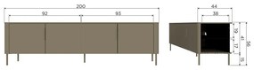 Comodă TV taupe din lemn de pin 154x56x44 cm Gunnar – WOOOD
