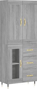 vidaXL Dulap înalt, gri sonoma, 69,5x34x180 cm, lemn compozit