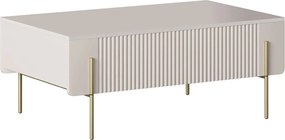 Măsuță de cafea Malmi 100 cm cu sertare - cașmir / picioare aurii