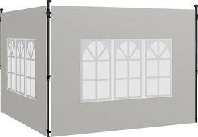Outsunny Set 2 Pereți Laterali pentru Chioșcuri, Foi Foișor cu Ferestre din PE și Plastic, 3x3 m sau 3x6 m, Alb | Aosom Romania