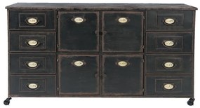 Comoda neagra, din metal, aspect vintage, Archivio