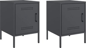 vidaXL Noptiere, 2 buc., antracit, 36x39x50,5 cm, oțel