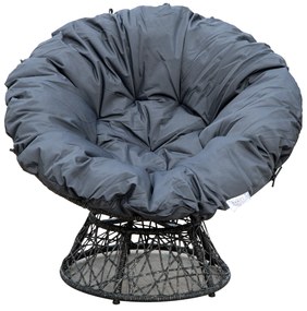 Outsunny Fotoliu Papasan Rotativ cu Confort Mare și Pernă Inclusă, Ideal pentru Grădină, Terasă sau Balcon | Aosom Romania