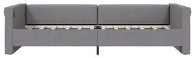 Pat de zi cu saltea si USB, gri deschis, 90x200 cm, textil Gri deschis