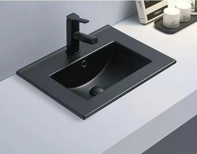 Lavoar pe mobilier Inter Ceramic negru mat 81 cm