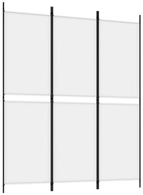 Paravan de camera cu 3 panouri, alb, 150x180 cm, textil Alb, 150 x 180 cm, 1