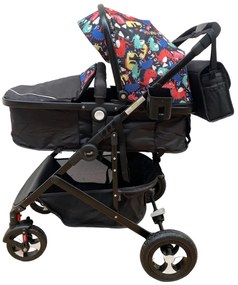 Carucior 2 in 1 reversibil si transformabil, landou sport si geanta cadou - Multicolor - CPC-08-multicolor