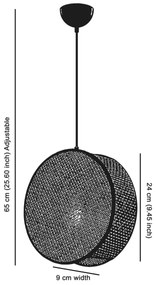 Pendul pe cablu DRUM 1xE27/60W/230V bej/negru