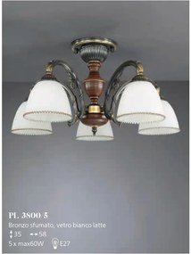Lustra rustica aplicata cu 5 brate design italian 3800