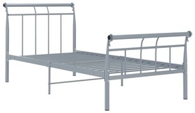 325032 vidaXL Cadru de pat, gri, 90x200 cm, metal