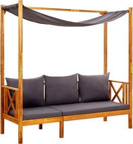 vidaXL Bancă de grădină cu copertină, lemn masiv de acacia