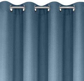 Draperie albastru închis cu inele metalice 140 x 250 cm