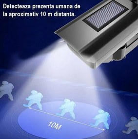 Set 3 bucati Camera Led Solara Falsa cu Senzor de Miscare si Telecomanda, Lampa Stradala
