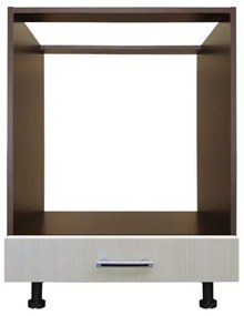 Corp pentru cuptor incorporabil cu sertar Sofia, wenge/brad, fara blat, 60 x 82 x 57 cm