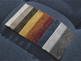 Taburet albastru cu tapițerie din chenille Roxelane – Bobochic Paris