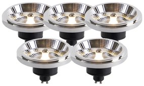 Set de 5 becuri LED reglabile GU10 AR111 11W 810lm 2700K