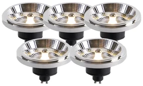 Set de 5 becuri LED reglabile GU10 AR111 11W 810lm 2700K
