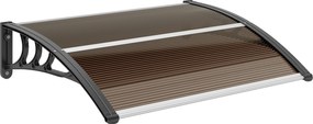 Outsunny Copertină Exterioară Impermeabilă și Anti-UV cu Placă Curbată, 75x120x23 cm, Maro și Negru | Aosom Romania