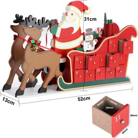 Calendar de Advent NIKOLAS, 52x31x13cm, multicolor Spielwerk