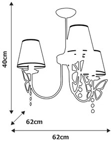 Lustră copii pe tijă CHARLOTTE 3xE14/40W/230V