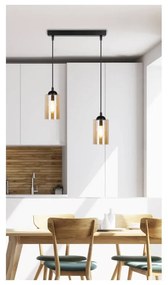 Lustră neagră cu abajur din sticlă 10x34 cm Bistro – Candellux Lighting