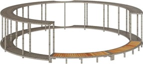 vidaXL Înconjur pentru cadă hidromasaj cu depozitare și treaptă gri