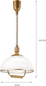 Lustră reglabilă RAMONA 1xE27/60W/230V maro/alb/stejar