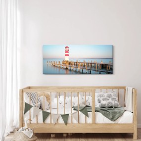 Tablou cu far la răsărit de soare (120x50 cm)