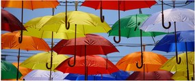 Tablou - Umbrele colorate (120x50 cm)