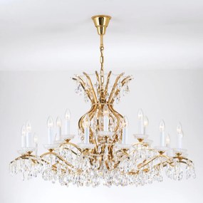 Candelabru XXL de lux cristal Scholer Hirohito 14+7L 24K gold plated