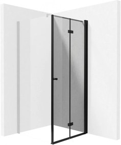 Ușă de duș pliabila sistem Kerria Plus 70 cm finisaj negru - KTSXN47P