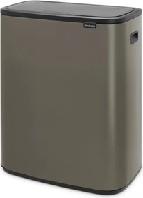 Cos de gunoi Brabantia Bo Touch 1001271, 2x30 L, Deschidere lina si silentioasa, Deschidere larga, Gri inchis