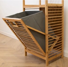 REDUCERE Cos de rufe din bambus gri SOBIKON II calitate.