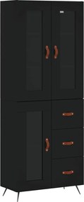 vidaXL Dulap înalt, negru, 69,5x34x180 cm, lemn compozit
