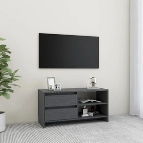 Comoda TV, gri, 80x31x39 cm, lemn masiv de pin 1, Gri