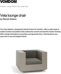 Fotoliu lounge design modern, exterior, interior, VELA LOUNGE CHAIR 54023 Vondom